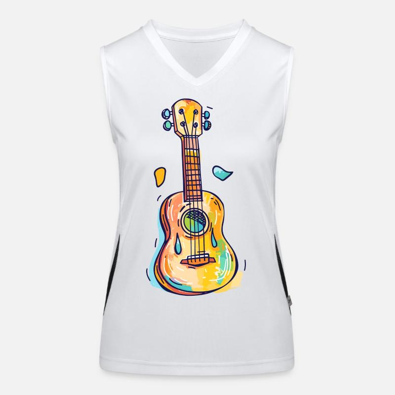 Ukulele Comic Look Funktionelles Kontrast-Tank Top für Frauen