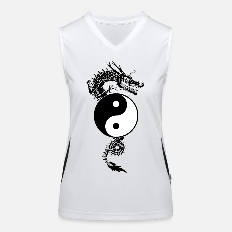 Chinesischer Yin-Yang-Drache Funktionelles Kontrast-Tank Top für Frauen