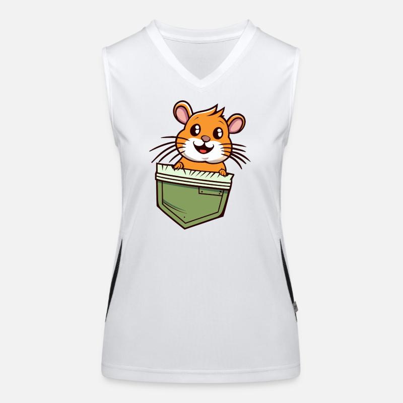 Hamster dans la Poche Cadeau Mignon et Rigolo Débardeur respirant contrasté Femme