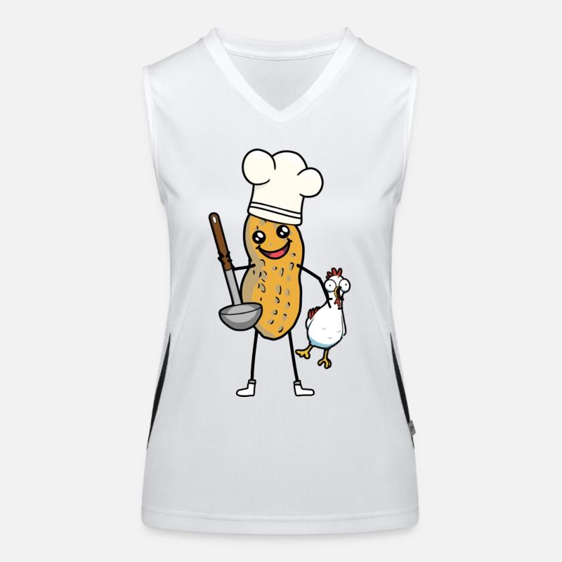 Sympathetic Peanut Cook Cooking Chicken Nut Women's Functional Contrast Tank Top