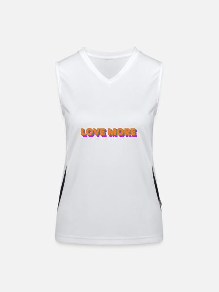 Love more - Women's Functional Contrast Tank Top - white/black - Front