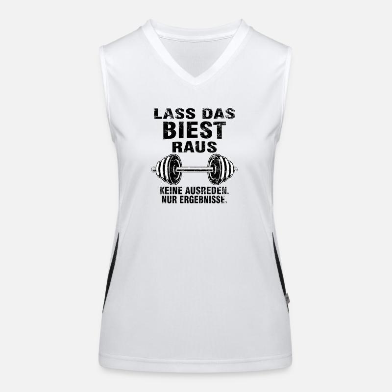 Lass das Biest raus – Hardcore Training Tee Funktionelles Kontrast-Tank Top für Frauen