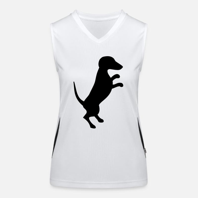 Dackel Funktionelles Kontrast-Tank Top für Frauen