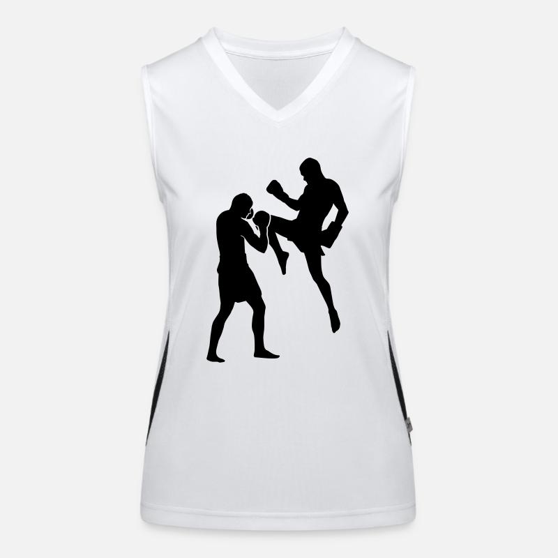 Kickbox Silhouette Funktionelles Kontrast-Tank Top für Frauen