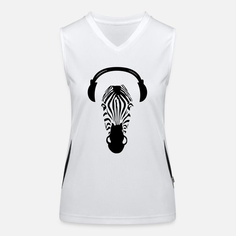 Zebra avec des écouteurs Débardeur respirant contrasté Femme
