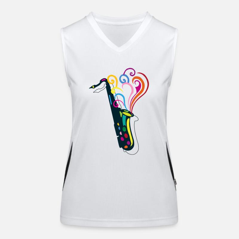 Saxophonmusik Funktionelles Kontrast-Tank Top für Frauen