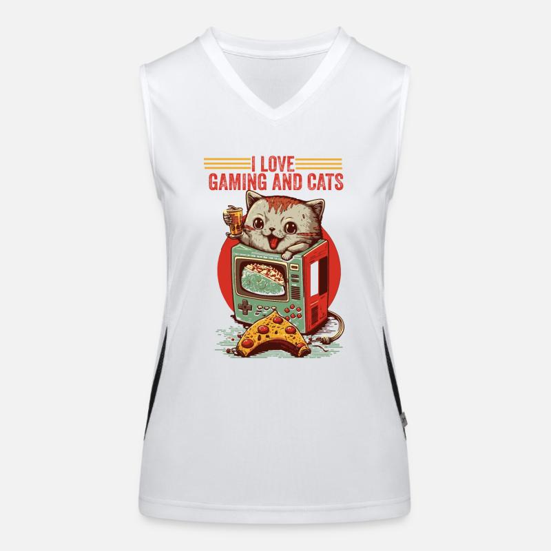 Geschenkidee Spiel Katze Funktionelles Kontrast-Tank Top für Frauen
