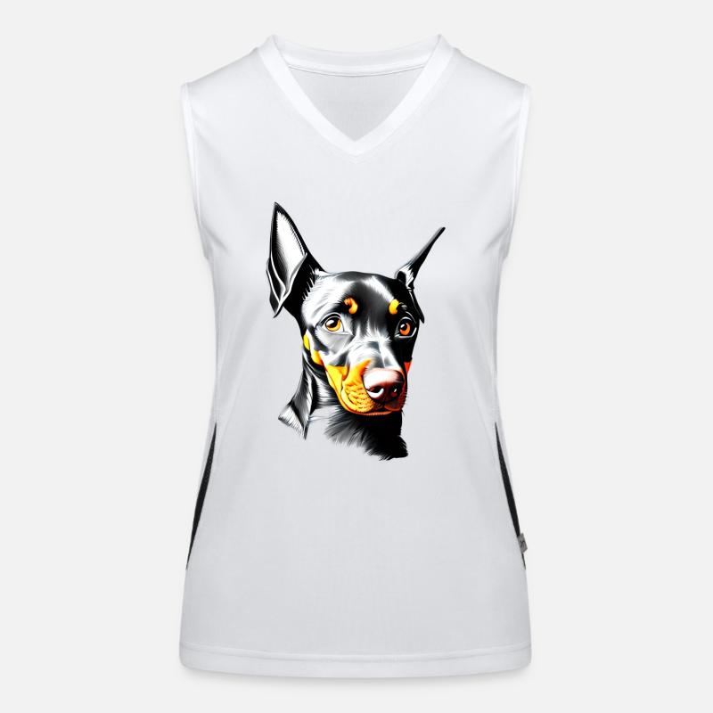 Dobermann Dobermannwelpe Hund Dobermanntrainer Funktionelles Kontrast-Tank Top für Frauen