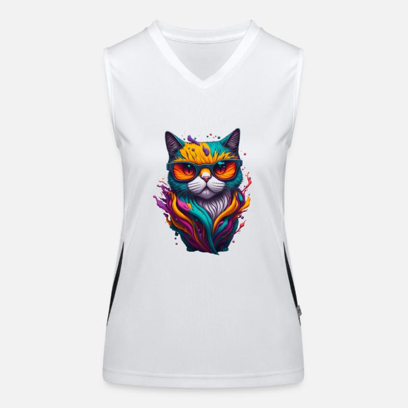 Katze 5 Funktionelles Kontrast-Tank Top für Frauen