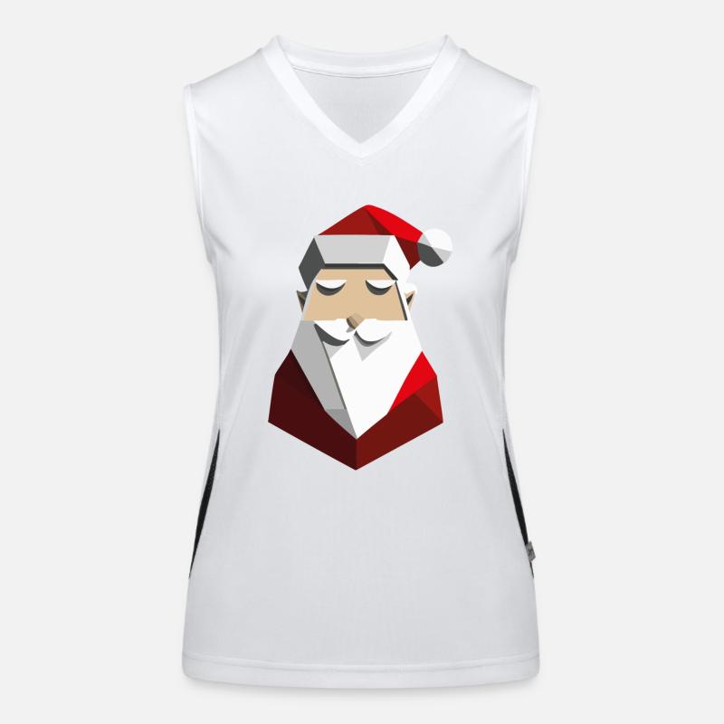 Geometrischer Weihnachtsmann Funktionelles Kontrast-Tank Top für Frauen