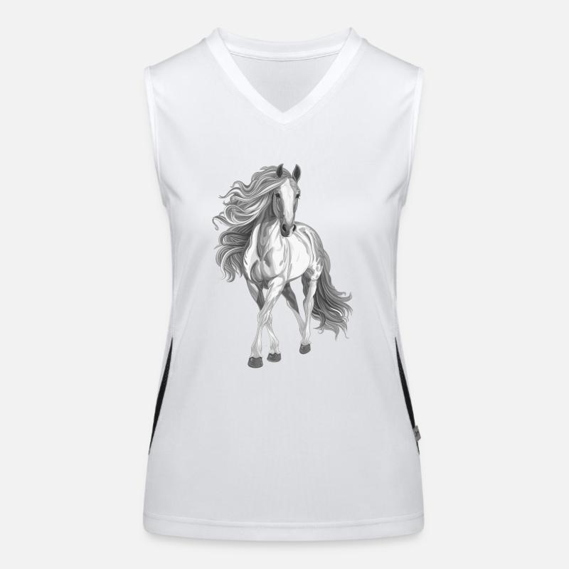 Pferd Funktionelles Kontrast-Tank Top für Frauen