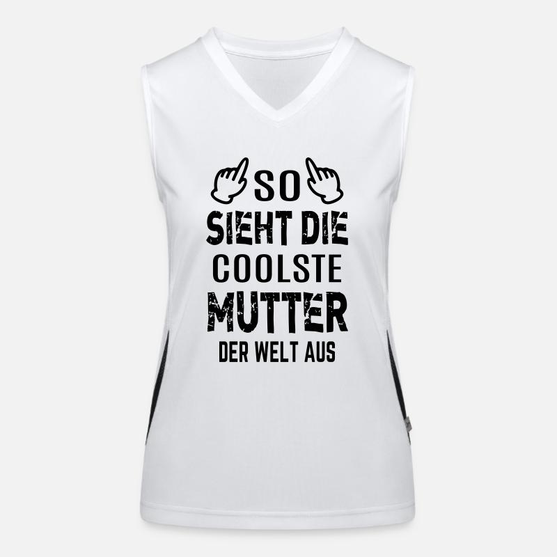 Mama Geschenk lustig So sieht coolste Mutter Welt Funktionelles Kontrast-Tank Top für Frauen
