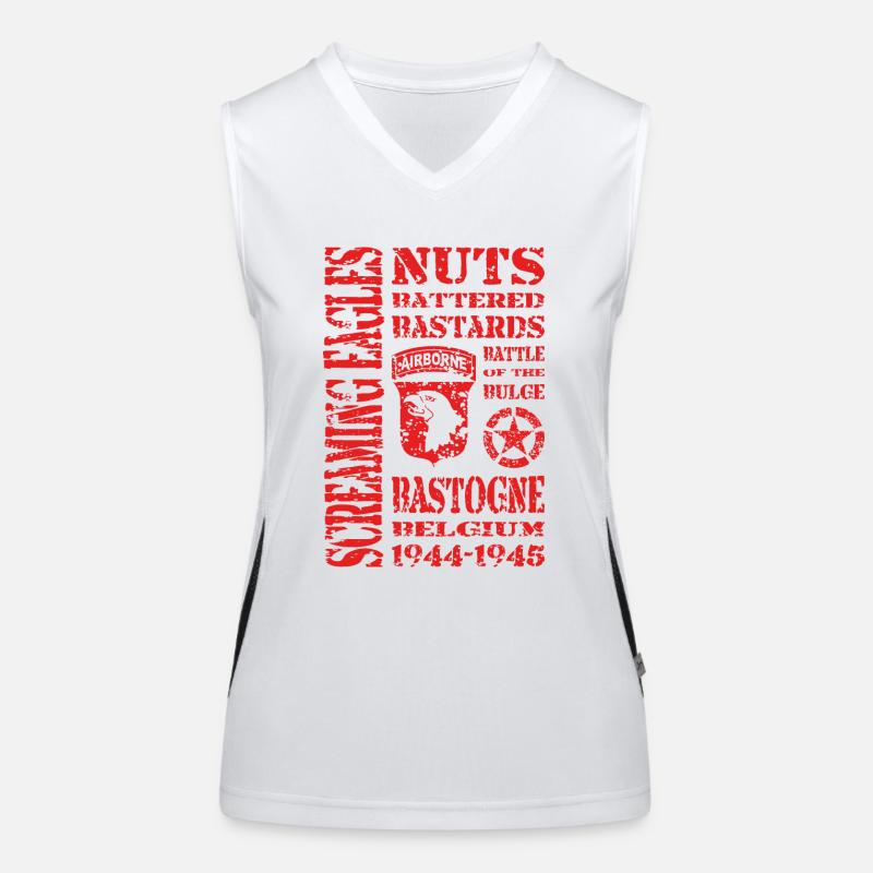 AVM Bastogne NUTS Battle Bulge Bâtards battus Débardeur respirant contrasté Femme