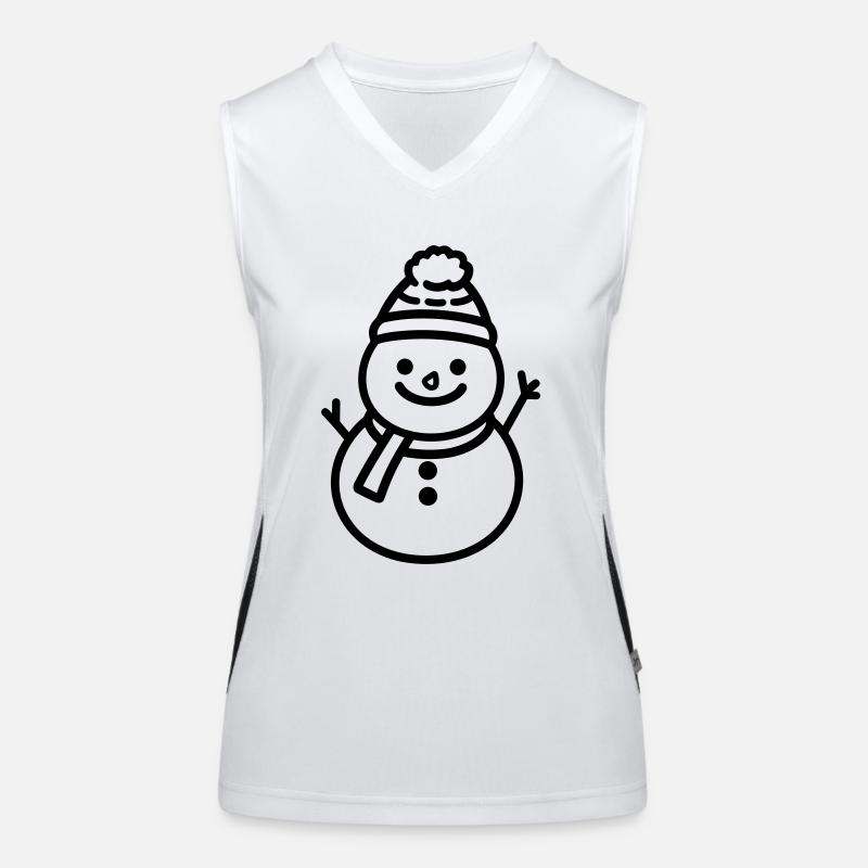 Schneemann Funktionelles Kontrast-Tank Top für Frauen