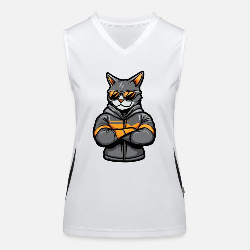 Katze Comic Funktionelles Kontrast-Tank Top für Frauen