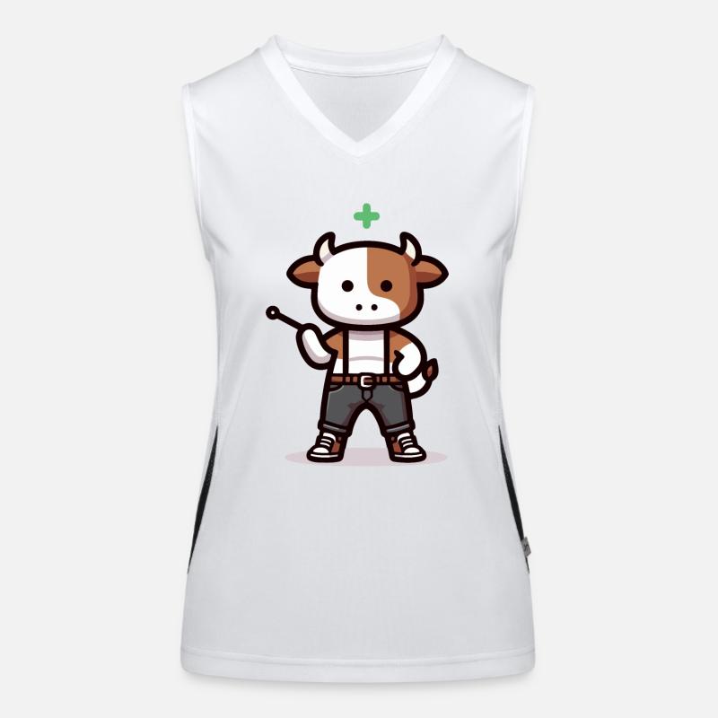 Kuh mit Indikator Funktionelles Kontrast-Tank Top für Frauen