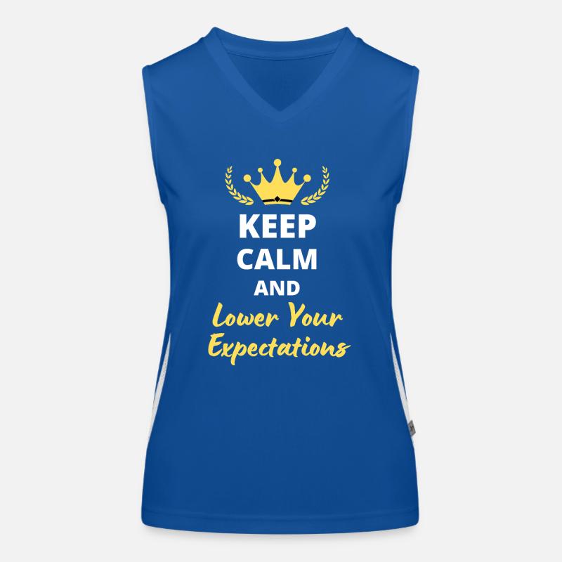 “Keep Calm and Lower Your Expectations” - Sarcasme Débardeur respirant contrasté Femme