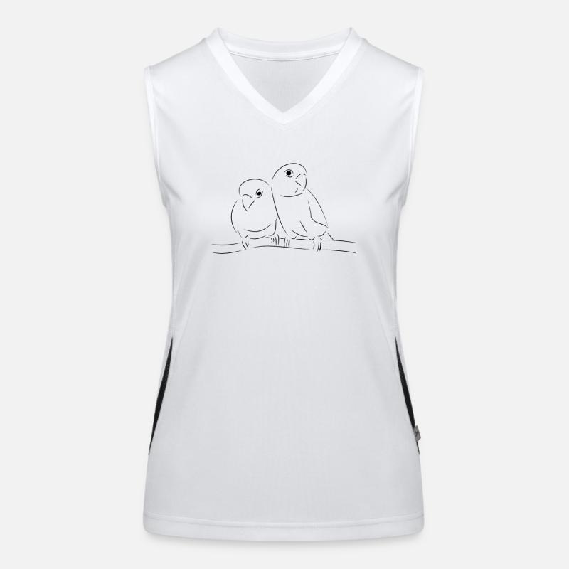 Birds inseparable - Women's Functional Contrast Tank Top - white/black