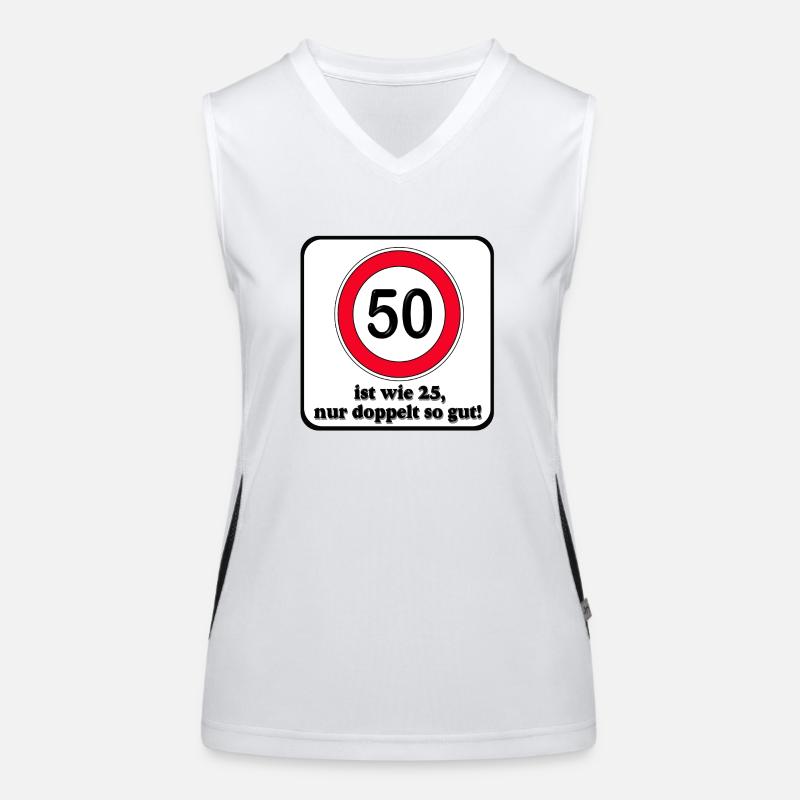 50th Birthday , twice as good (25) Women's Functional Contrast Tank Top