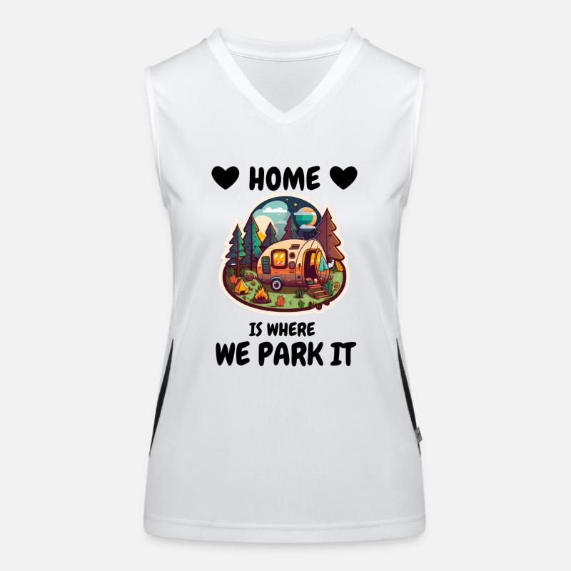 HOME IS WHERE WE PARK IT Funktionelles Kontrast-Tank Top für Frauen