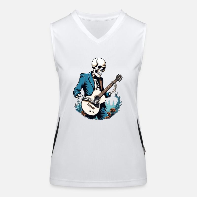Squelette avec guitare Débardeur respirant contrasté Femme