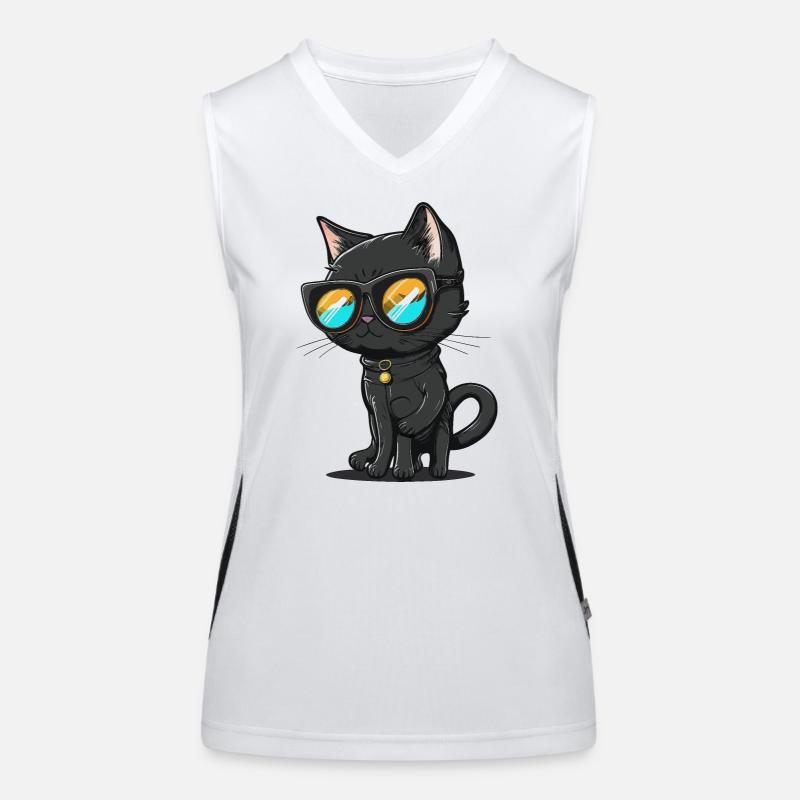 Katzenmode Funktionelles Kontrast-Tank Top für Frauen
