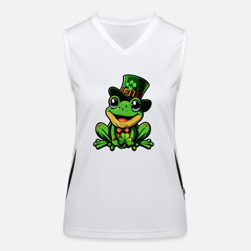 Porte-bonheur Grenouille Cylindre de la Saint-Patrick Débardeur respirant contrasté Femme