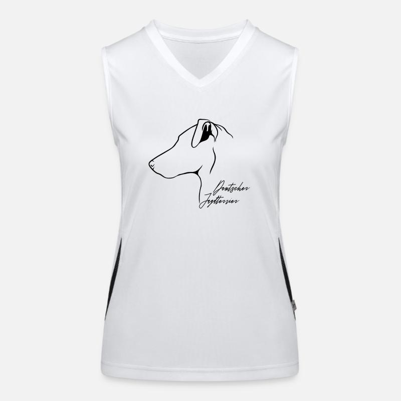 Deutscher Jagdterrier Profil Hunde Hund Wilsigns Funktionelles Kontrast-Tank Top für Frauen