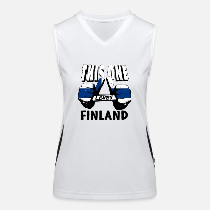 Drapeau de la Finlande Suomi Drapeau finlandais Aspect utilisé Débardeur respirant contrasté Femme