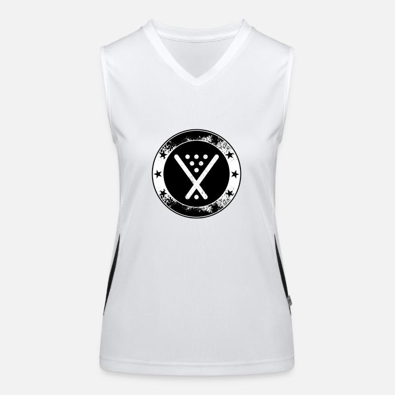 Poolbillard Emblem - Symbol Billard Queue Snooker Funktionelles Kontrast-Tank Top für Frauen