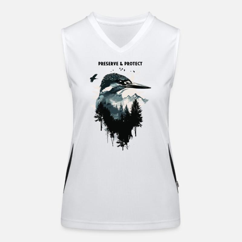Preserve & Protect Eisvogel Vogel Funktionelles Kontrast-Tank Top für Frauen