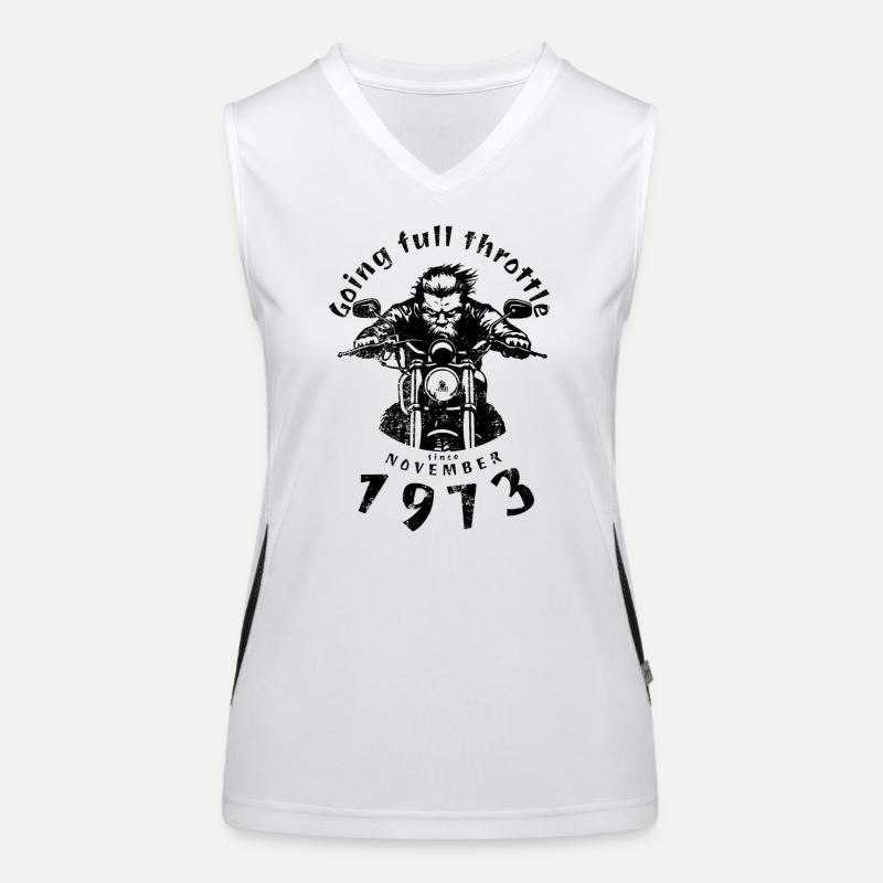 51. Birthday Going full throttle since 11/1973 Women's Functional Contrast Tank Top