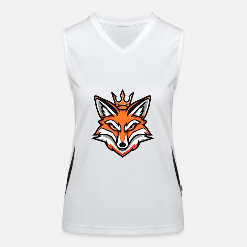 Fuchs Kopf Krone Funktionelles Kontrast-Tank Top für Frauen