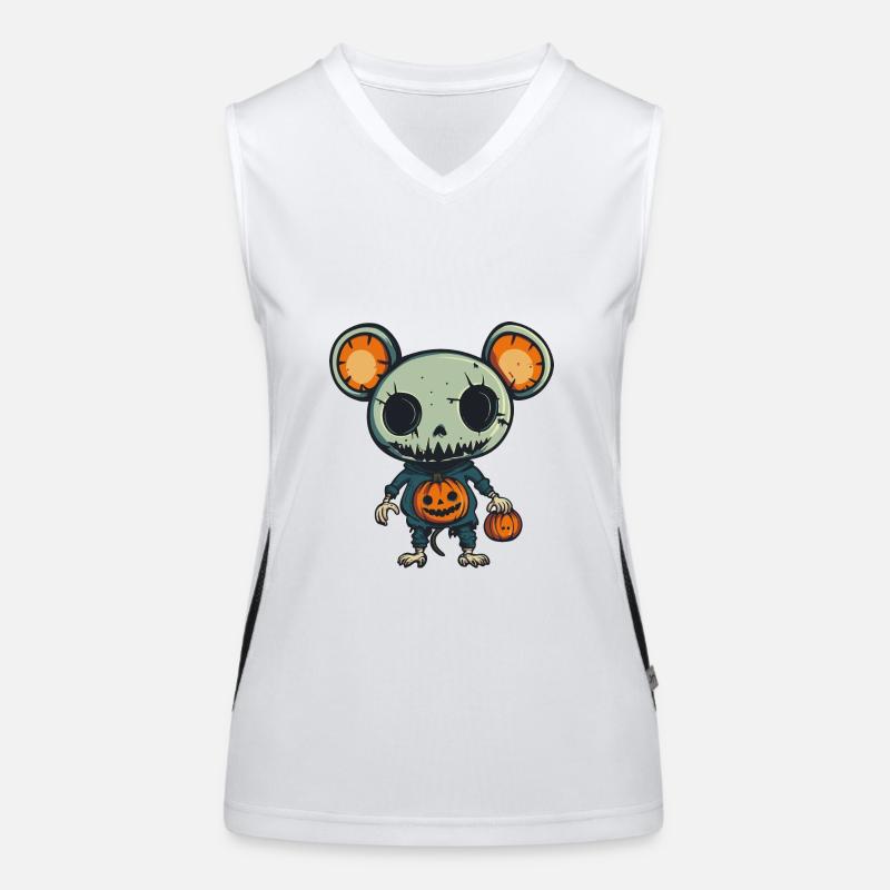 Maus Halloween Comic Lustig Funktionelles Kontrast-Tank Top für Frauen