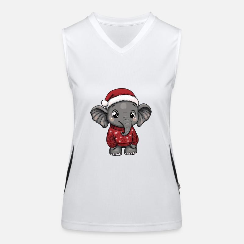 Bande dessinée de Noël éléphant Débardeur respirant contrasté Femme