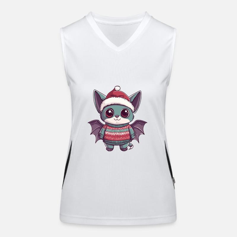 Bande dessinée de Noël chauve-souris Débardeur respirant contrasté Femme