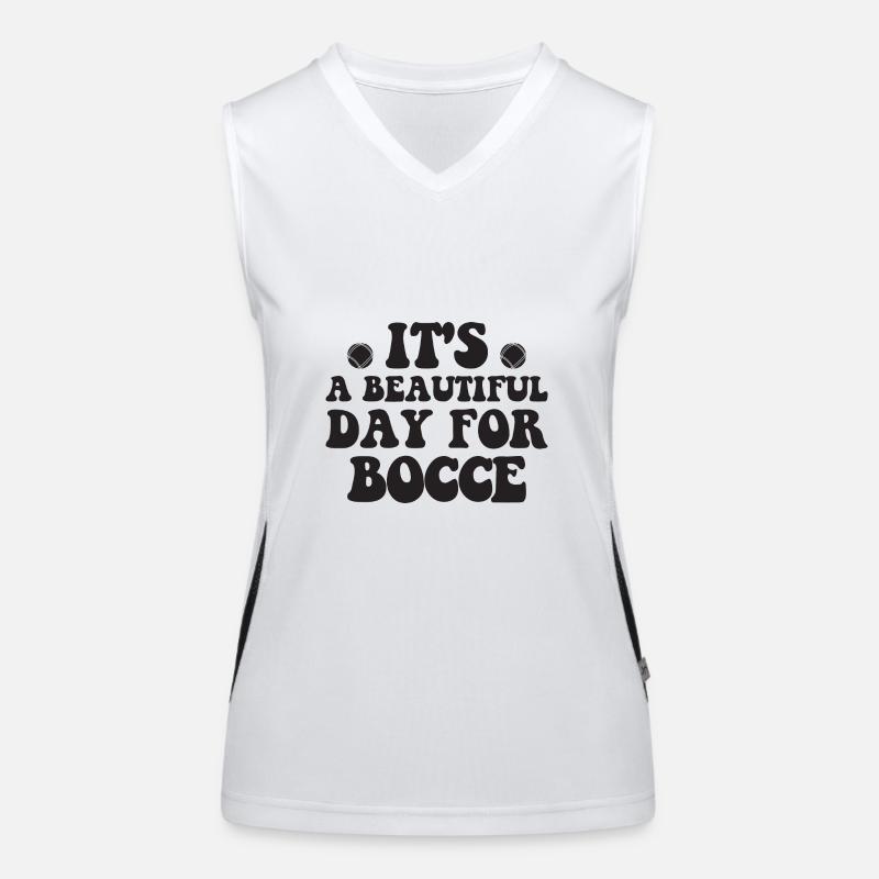 Bocce Spruch Bocce Ball mit Jack Bocci Game Bocce Funktionelles Kontrast-Tank Top für Frauen