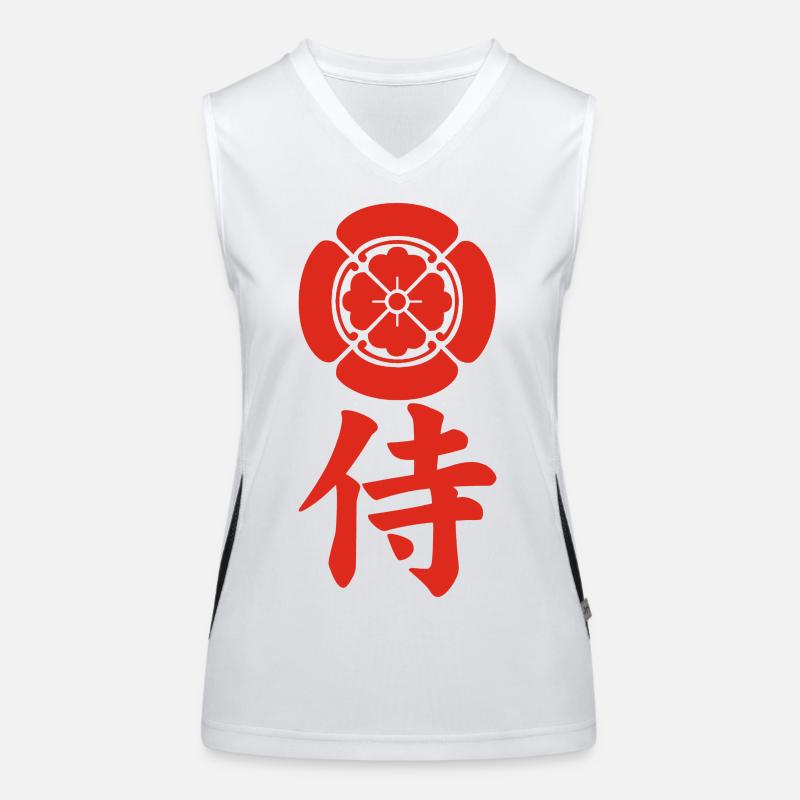 Samurai-Emblem des Oda-Clans (rot) Funktionelles Kontrast-Tank Top für Frauen