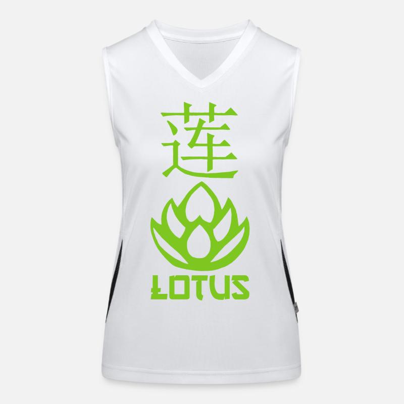 Lotus vert et Asie Débardeur respirant contrasté Femme