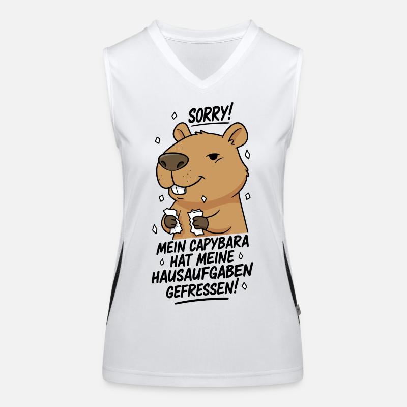Sorry! Capybara ate my homework Women's Functional Contrast Tank Top