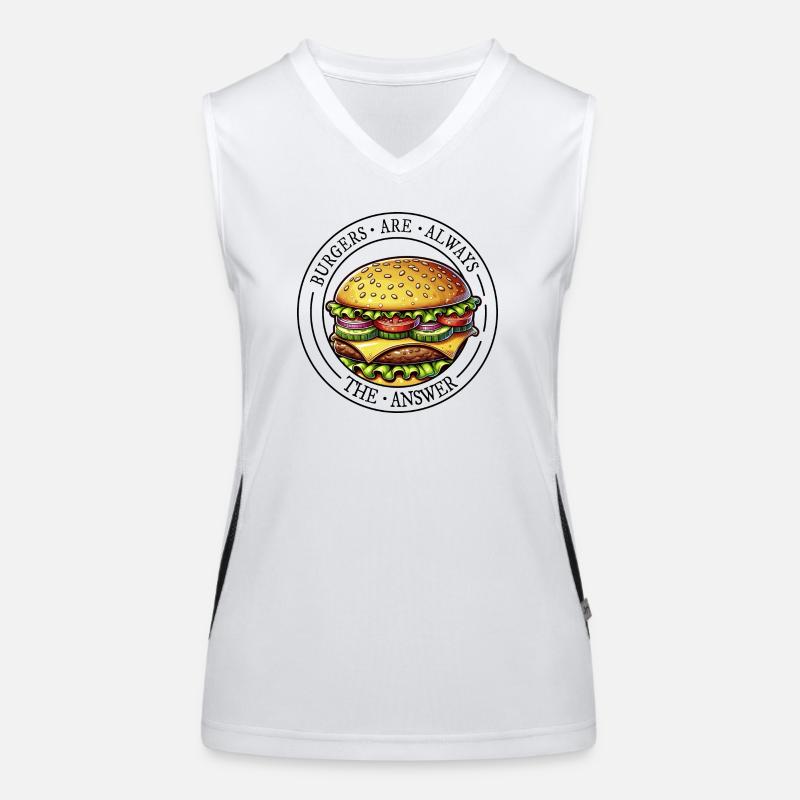 Les hamburgers sont toujours la solution ! Cheeseburger Fun Débardeur respirant contrasté Femme