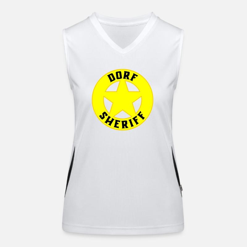 Farben änderbar | Dorf Sheriff Funktionelles Kontrast-Tank Top für Frauen