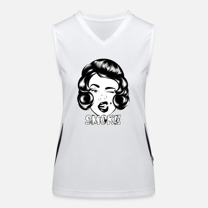 Fumo 4 Top sportivo da donna in contrasto cromatico