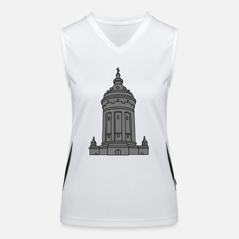 Wasserturm Mannheim 2 Funktionelles Kontrast-Tank Top für Frauen