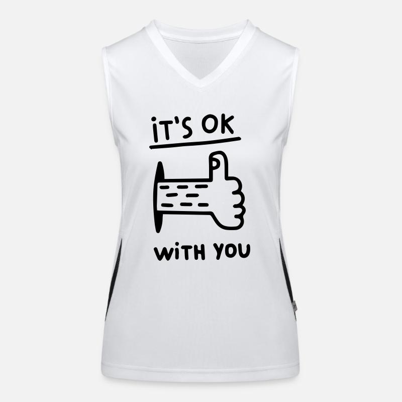 Es ist okay mit Dir - Daumen hock Funktionelles Kontrast-Tank Top für Frauen