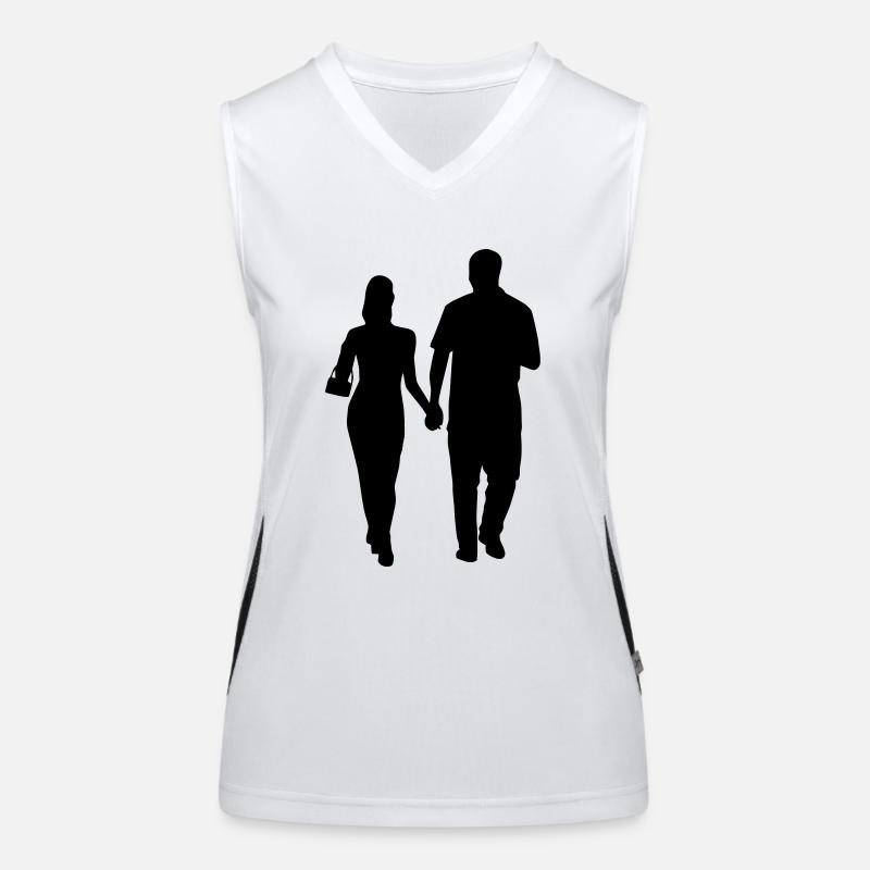 Paar Mann Frau Silhouette Funktionelles Kontrast-Tank Top für Frauen