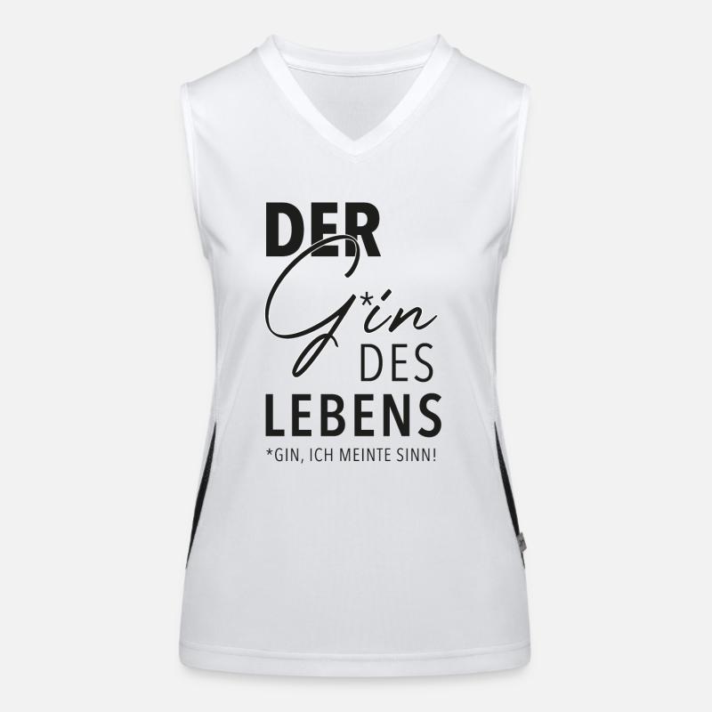 Der Gin des Lebens schwarzer Text Funktionelles Kontrast-Tank Top für Frauen