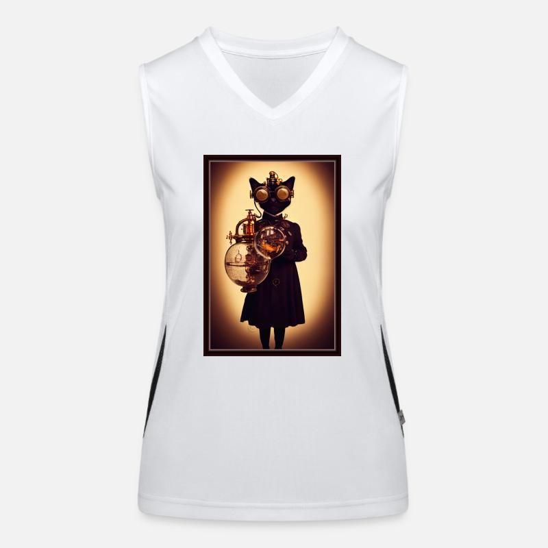 Chat steampunk Débardeur respirant contrasté Femme