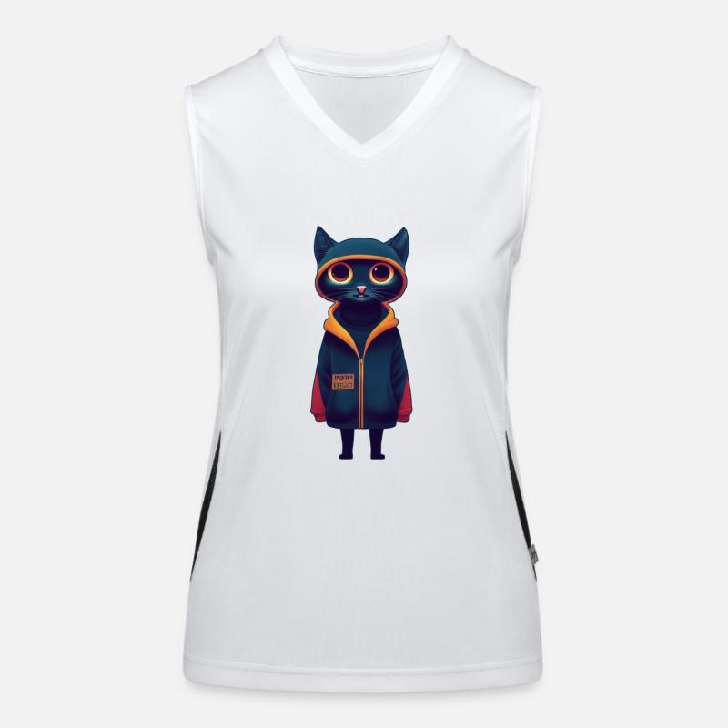 Chat avec pull Débardeur respirant contrasté Femme