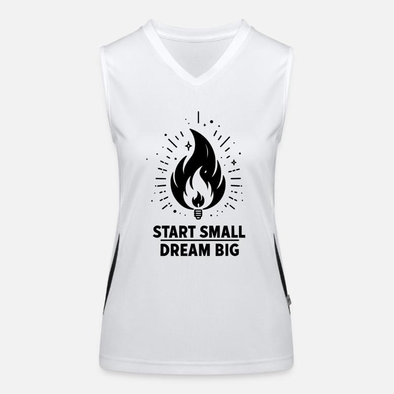 Beginnen Sie klein, träumen Sie groß Funktionelles Kontrast-Tank Top für Frauen